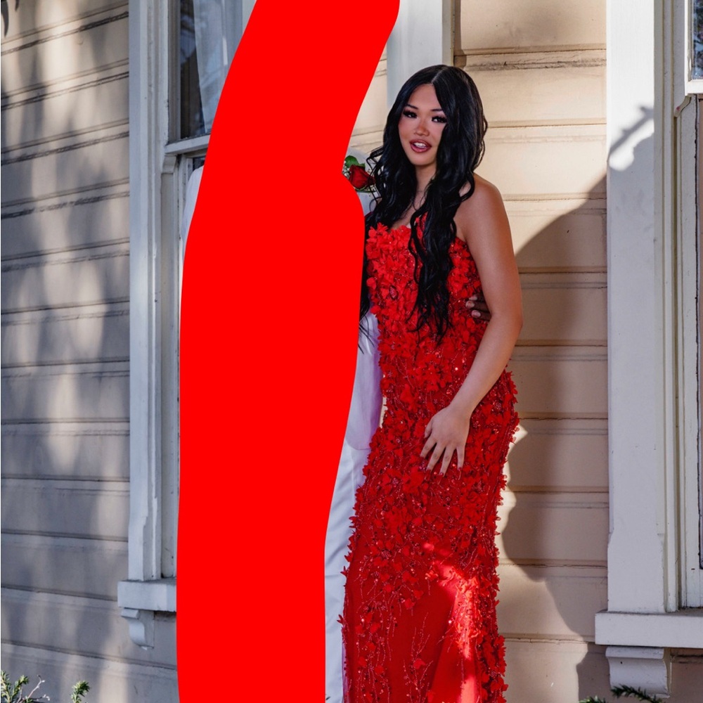ALBINA DYLA red rose corset maxi dress! - Picture 2 of 2